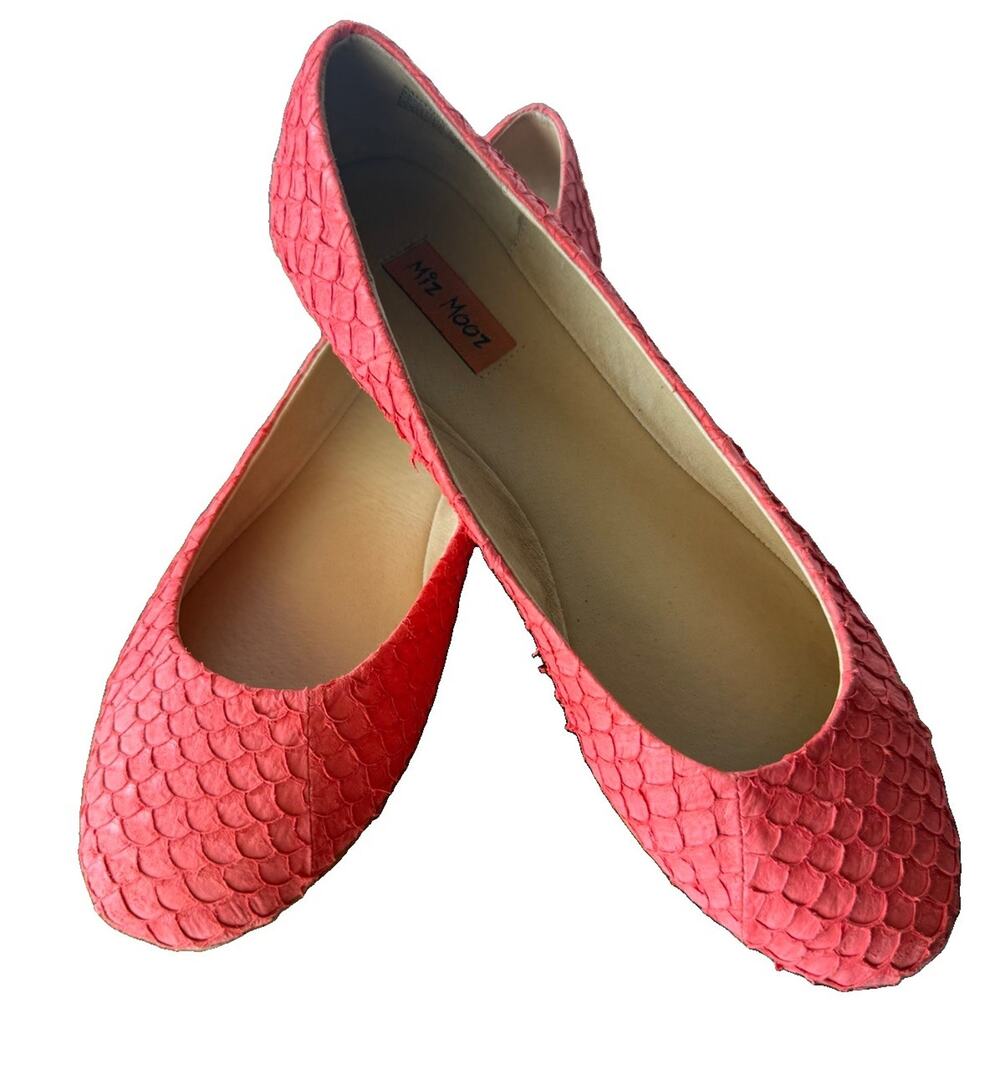 Miz Mooz Panther Women’s Size 7 Coral Textured Leather Fish Scale Ballet Flats